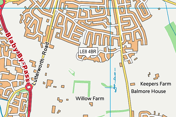 LE8 4BR map - OS VectorMap District (Ordnance Survey) LE8 4BR map - OS VectorMap District (Ordnance Survey)