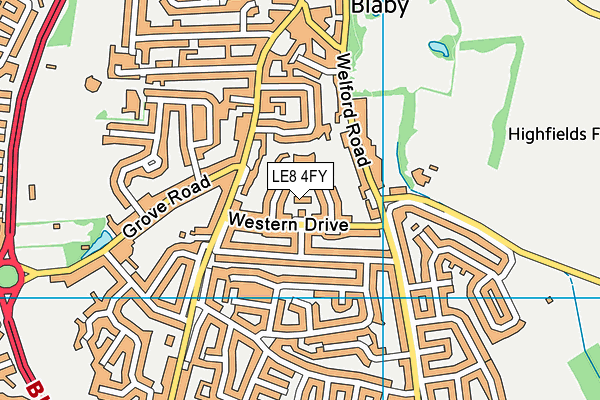 LE8 4FY map - OS VectorMap District (Ordnance Survey) LE8 4FY map - OS VectorMap District (Ordnance Survey)