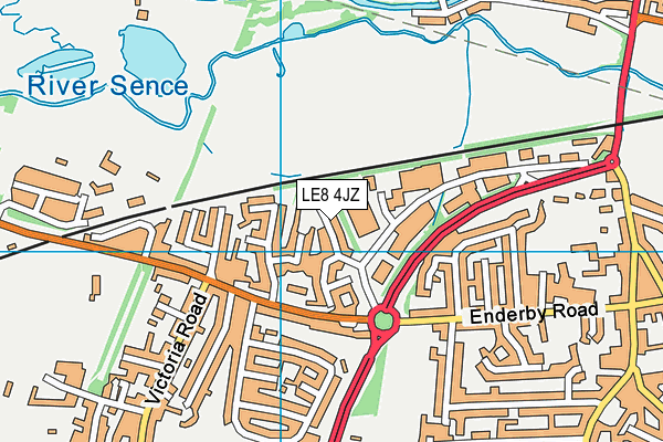 LE8 4JZ map - OS VectorMap District (Ordnance Survey) LE8 4JZ map - OS VectorMap District (Ordnance Survey)