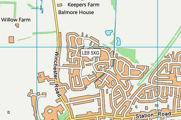 LE8 5XG map - OS VectorMap District (Ordnance Survey) LE8 5XG map - OS VectorMap District (Ordnance Survey)