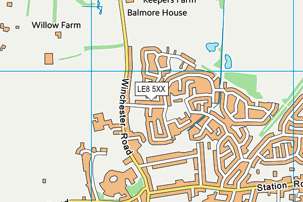 LE8 5XX map - OS VectorMap District (Ordnance Survey) LE8 5XX map - OS VectorMap District (Ordnance Survey)