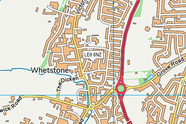 LE8 6NZ map - OS VectorMap District (Ordnance Survey) LE8 6NZ map - OS VectorMap District (Ordnance Survey)