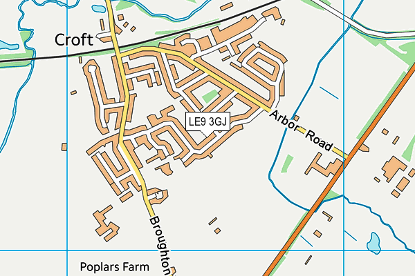 LE9 3GJ map - OS VectorMap District (Ordnance Survey)