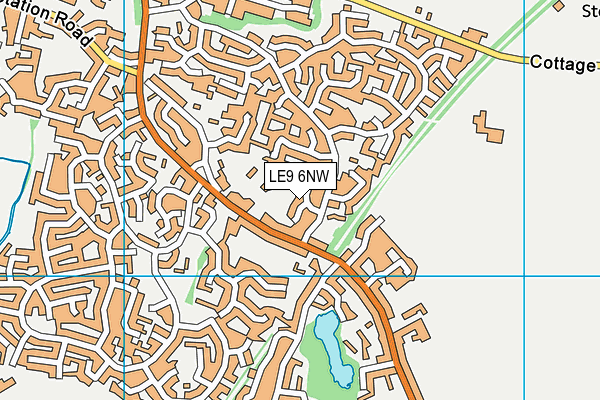 LE9 6NW map - OS VectorMap District (Ordnance Survey)