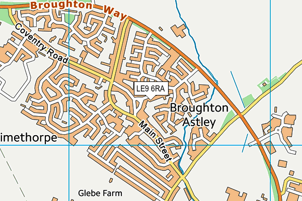 LE9 6RA map - OS VectorMap District (Ordnance Survey)