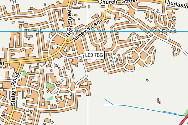 LE9 7BG map - OS VectorMap District (Ordnance Survey) LE9 7BG map - OS VectorMap District (Ordnance Survey)