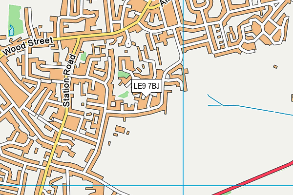 LE9 7BJ map - OS VectorMap District (Ordnance Survey) LE9 7BJ map - OS VectorMap District (Ordnance Survey)