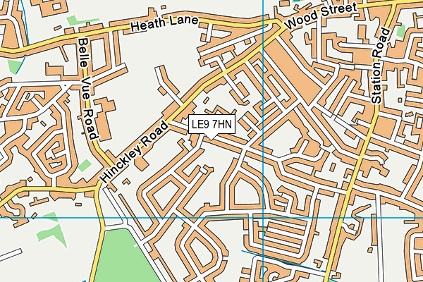 LE9 7HN map - OS VectorMap District (Ordnance Survey)