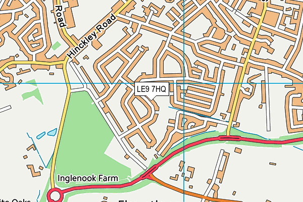 LE9 7HQ map - OS VectorMap District (Ordnance Survey)