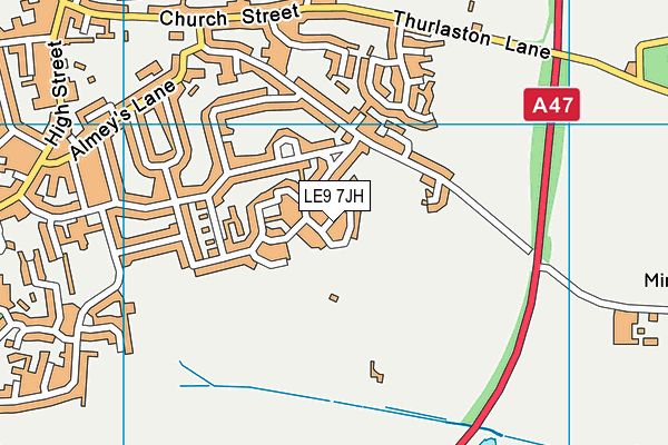 LE9 7JH map - OS VectorMap District (Ordnance Survey) LE9 7JH map - OS VectorMap District (Ordnance Survey)