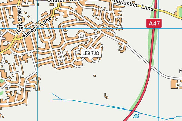 LE9 7JQ map - OS VectorMap District (Ordnance Survey) LE9 7JQ map - OS VectorMap District (Ordnance Survey)