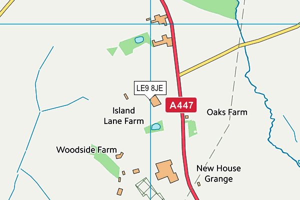 LE9 8JE map - OS VectorMap District (Ordnance Survey) LE9 8JE map - OS VectorMap District (Ordnance Survey)