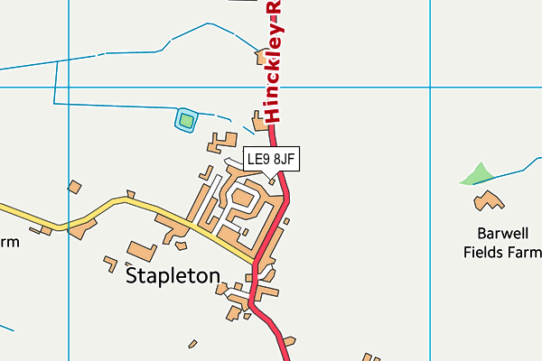 LE9 8JF map - OS VectorMap District (Ordnance Survey) LE9 8JF map - OS VectorMap District (Ordnance Survey)