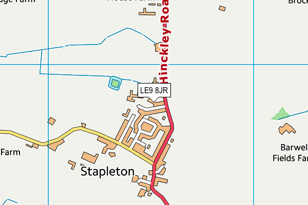 LE9 8JR map - OS VectorMap District (Ordnance Survey) LE9 8JR map - OS VectorMap District (Ordnance Survey)