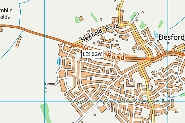 LE9 9GW map - OS VectorMap District (Ordnance Survey)
