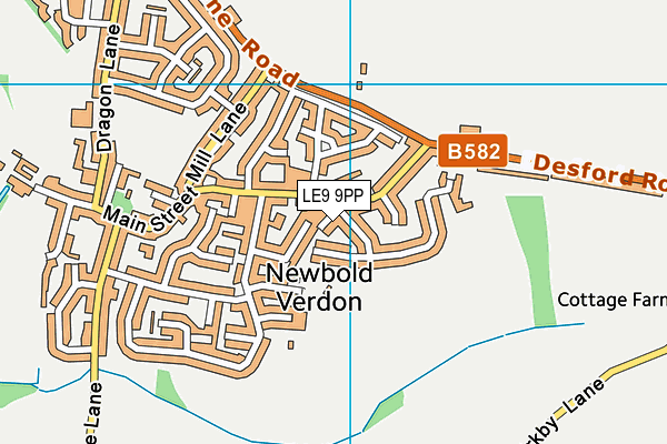 LE9 9PP map - OS VectorMap District (Ordnance Survey) LE9 9PP map - OS VectorMap District (Ordnance Survey)