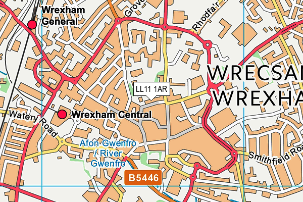 LL11 1AR map - OS VectorMap District (Ordnance Survey) LL11 1AR map - OS VectorMap District (Ordnance Survey)