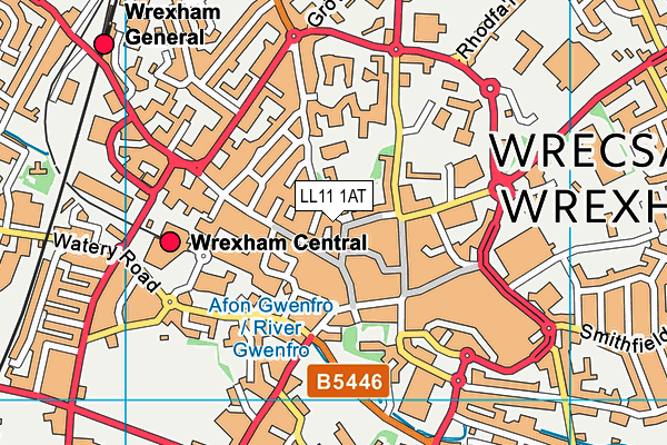 LL11 1AT map - OS VectorMap District (Ordnance Survey) LL11 1AT map - OS VectorMap District (Ordnance Survey)