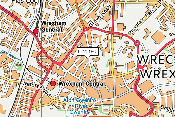 LL11 1EQ map - OS VectorMap District (Ordnance Survey) LL11 1EQ map - OS VectorMap District (Ordnance Survey)