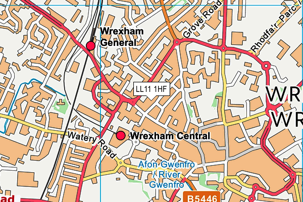 LL11 1HF map - OS VectorMap District (Ordnance Survey) LL11 1HF map - OS VectorMap District (Ordnance Survey)