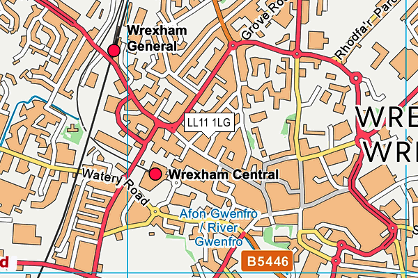 LL11 1LG map - OS VectorMap District (Ordnance Survey) LL11 1LG map - OS VectorMap District (Ordnance Survey)