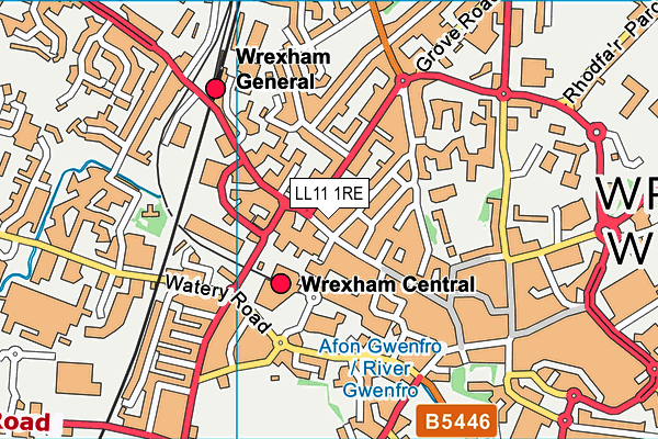 LL11 1RE map - OS VectorMap District (Ordnance Survey) LL11 1RE map - OS VectorMap District (Ordnance Survey)