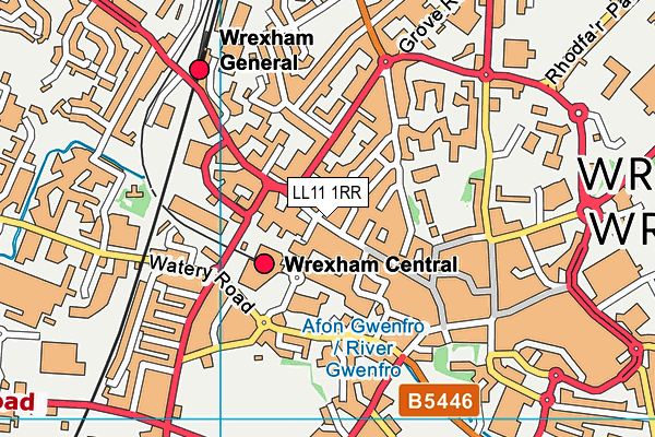 LL11 1RR map - OS VectorMap District (Ordnance Survey) LL11 1RR map - OS VectorMap District (Ordnance Survey)