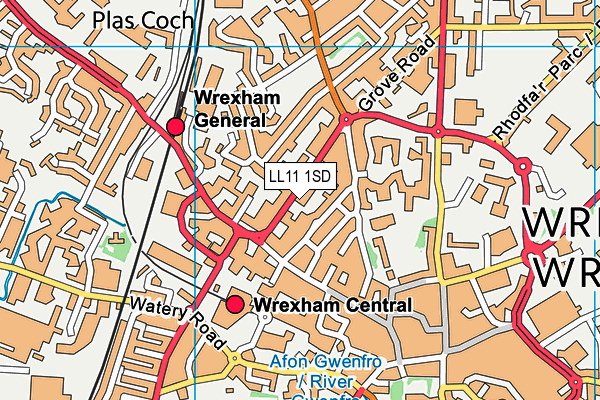 LL11 1SD map - OS VectorMap District (Ordnance Survey) LL11 1SD map - OS VectorMap District (Ordnance Survey)