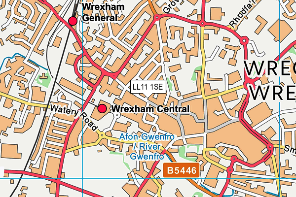 LL11 1SE map - OS VectorMap District (Ordnance Survey) LL11 1SE map - OS VectorMap District (Ordnance Survey)
