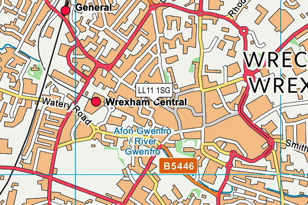 LL11 1SG map - OS VectorMap District (Ordnance Survey) LL11 1SG map - OS VectorMap District (Ordnance Survey)