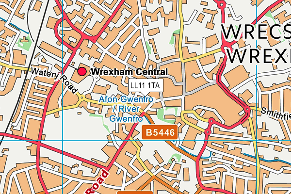 LL11 1TA map - OS VectorMap District (Ordnance Survey)