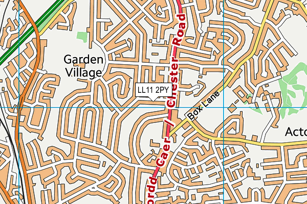 LL11 2PY map - OS VectorMap District (Ordnance Survey) LL11 2PY map - OS VectorMap District (Ordnance Survey)