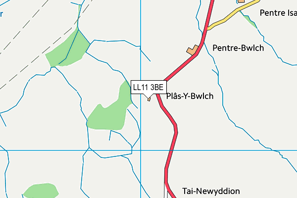 LL11 3BE map - OS VectorMap District (Ordnance Survey) LL11 3BE map - OS VectorMap District (Ordnance Survey)