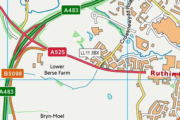 LL11 3BX map - OS VectorMap District (Ordnance Survey) LL11 3BX map - OS VectorMap District (Ordnance Survey)