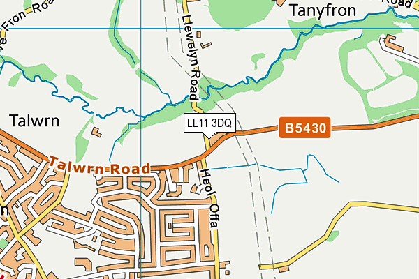 LL11 3DQ map - OS VectorMap District (Ordnance Survey) LL11 3DQ map - OS VectorMap District (Ordnance Survey)
