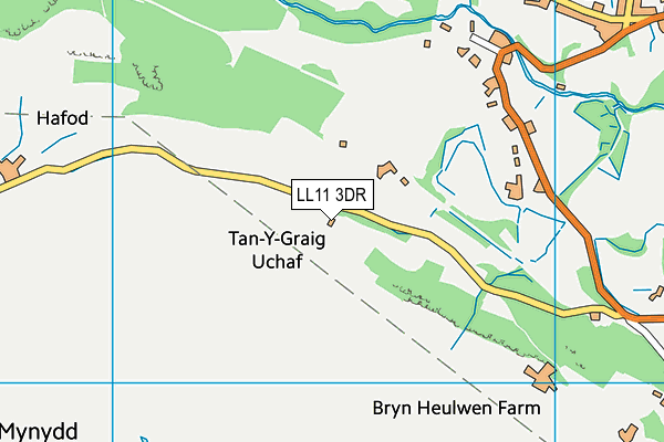 LL11 3DR map - OS VectorMap District (Ordnance Survey) LL11 3DR map - OS VectorMap District (Ordnance Survey)