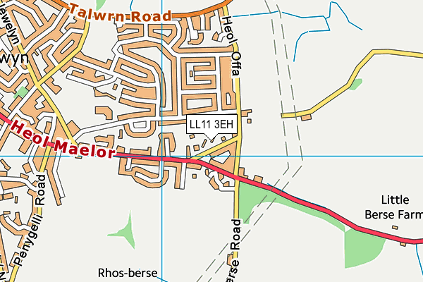 LL11 3EH map - OS VectorMap District (Ordnance Survey) LL11 3EH map - OS VectorMap District (Ordnance Survey)