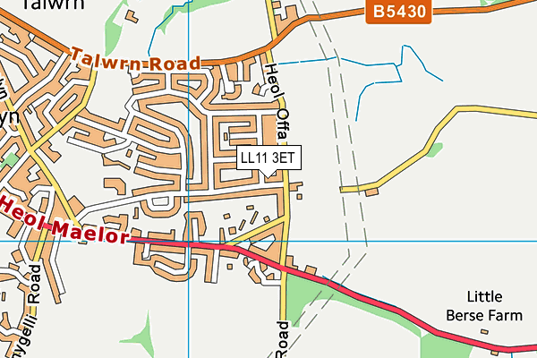 LL11 3ET map - OS VectorMap District (Ordnance Survey) LL11 3ET map - OS VectorMap District (Ordnance Survey)