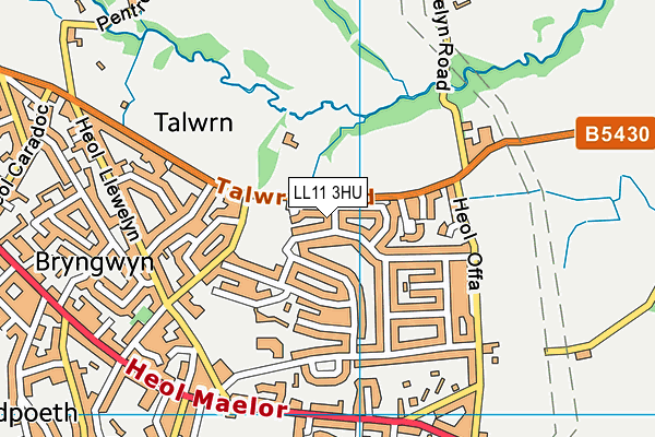 LL11 3HU map - OS VectorMap District (Ordnance Survey) LL11 3HU map - OS VectorMap District (Ordnance Survey)