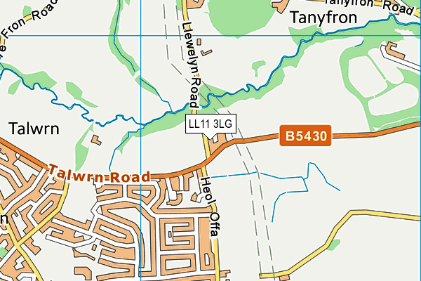 LL11 3LG map - OS VectorMap District (Ordnance Survey) LL11 3LG map - OS VectorMap District (Ordnance Survey)