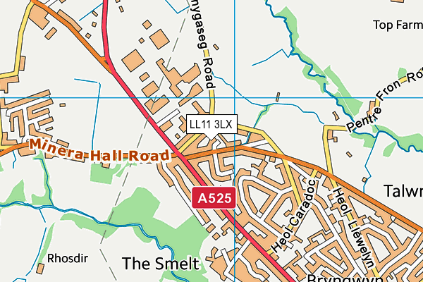 LL11 3LX map - OS VectorMap District (Ordnance Survey) LL11 3LX map - OS VectorMap District (Ordnance Survey)