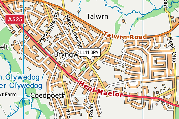 LL11 3PA map - OS VectorMap District (Ordnance Survey) LL11 3PA map - OS VectorMap District (Ordnance Survey)