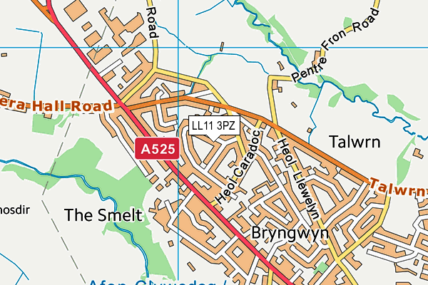 LL11 3PZ map - OS VectorMap District (Ordnance Survey) LL11 3PZ map - OS VectorMap District (Ordnance Survey)