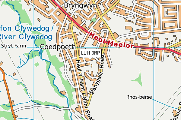 LL11 3RP map - OS VectorMap District (Ordnance Survey)