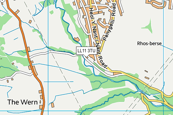 LL11 3TU map - OS VectorMap District (Ordnance Survey) LL11 3TU map - OS VectorMap District (Ordnance Survey)