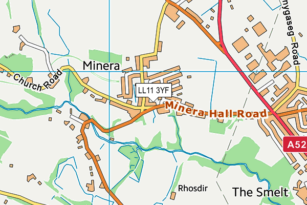 LL11 3YF map - OS VectorMap District (Ordnance Survey) LL11 3YF map - OS VectorMap District (Ordnance Survey)