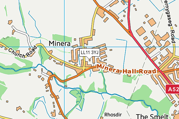 LL11 3YJ map - OS VectorMap District (Ordnance Survey) LL11 3YJ map - OS VectorMap District (Ordnance Survey)
