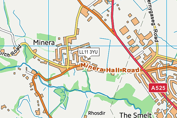 LL11 3YU map - OS VectorMap District (Ordnance Survey) LL11 3YU map - OS VectorMap District (Ordnance Survey)