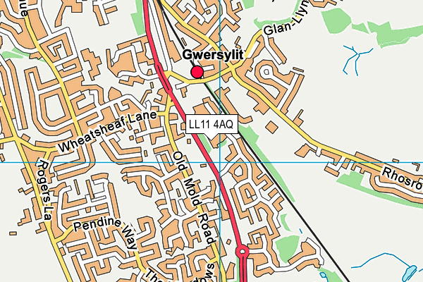 LL11 4AQ map - OS VectorMap District (Ordnance Survey) LL11 4AQ map - OS VectorMap District (Ordnance Survey)