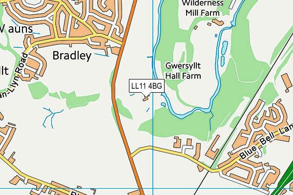 LL11 4BG map - OS VectorMap District (Ordnance Survey) LL11 4BG map - OS VectorMap District (Ordnance Survey)
